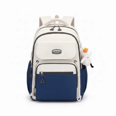 Blue Cute Large-Capacity School & College Backpack | Simple Casual Student Bag