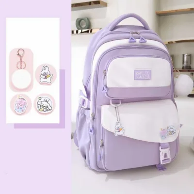 🎒 Premium Kids School Backpack Combo (Any 2 Bags) – Purple, Mint Green, Black & Pink | Only ৳1600