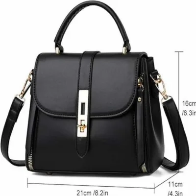 High Quality Leather Kangaroo Handbag for Women – Black